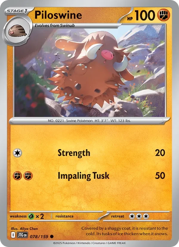 Piloswine 078/159 Journey Together Pokémon card