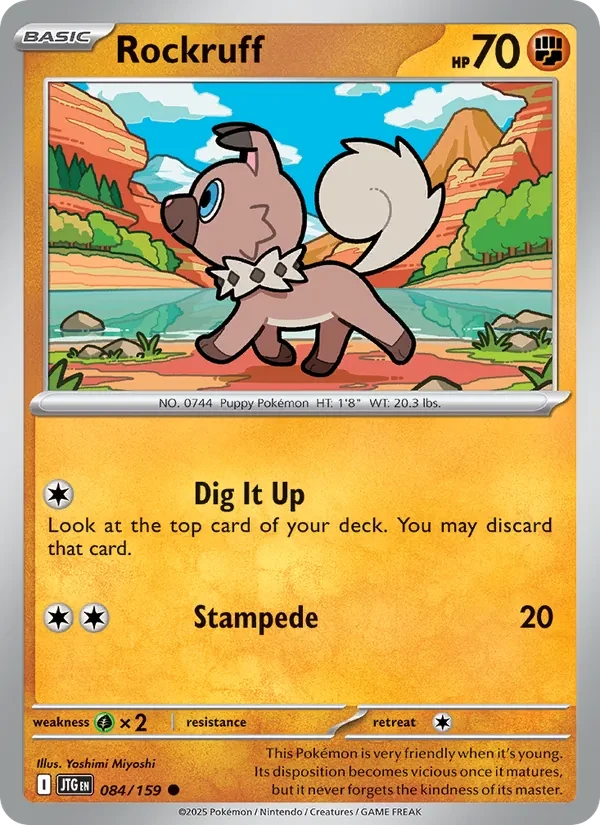 Rockruff 084/159 Journey Together Pokémon card