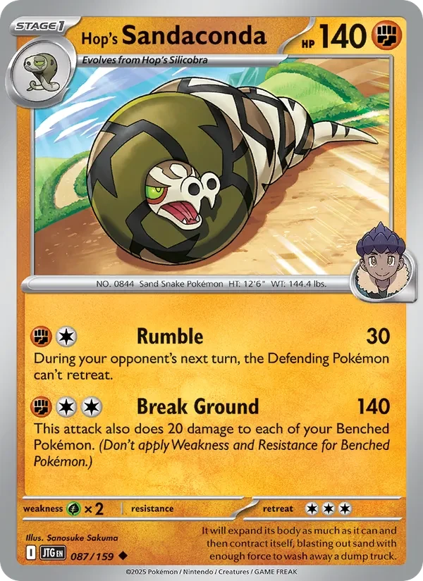 Hop's Sandaconda 087/159 Journey Together Pokémon kaart