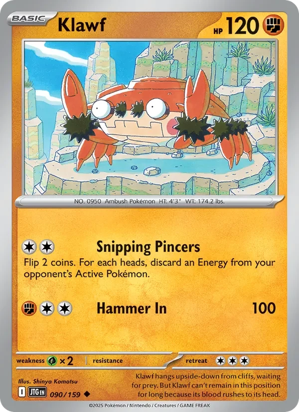 Klawf 090/159 Journey Together Pokémon card