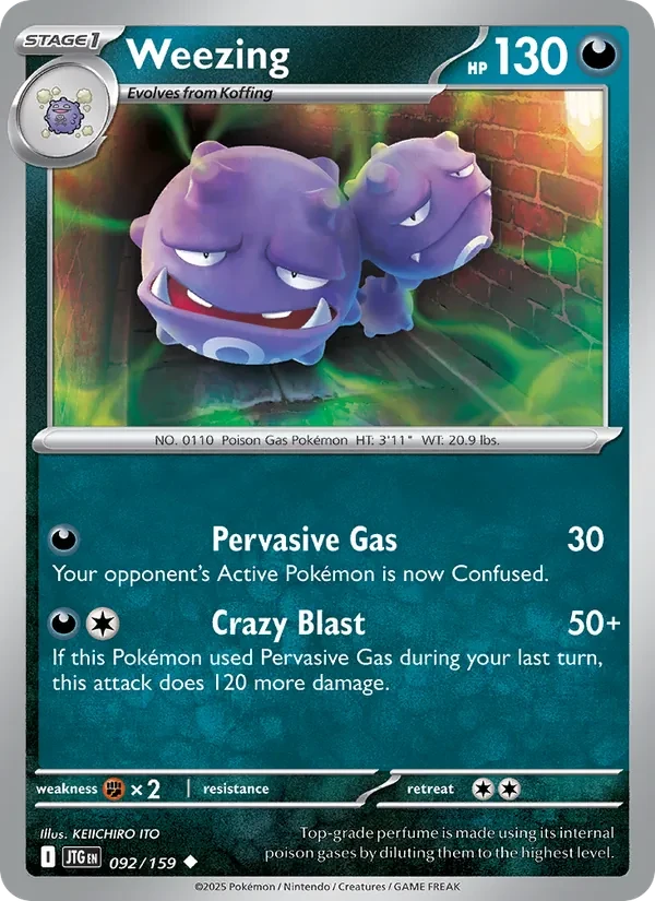 Weezing 092/159 Journey Together Pokémon card