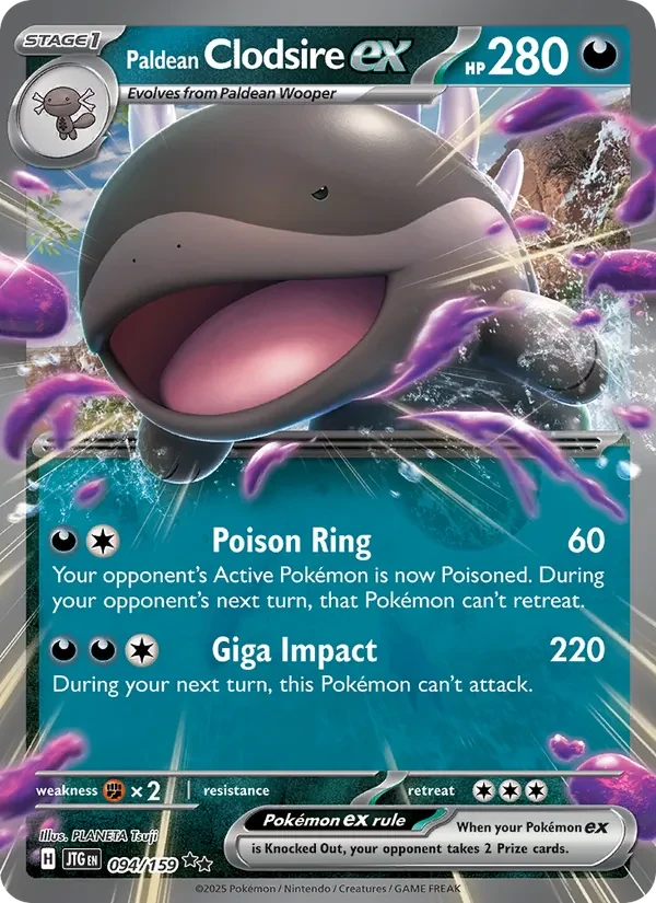 Carta Pokémon Paldean Clodsire ex 094/159 Journey Together