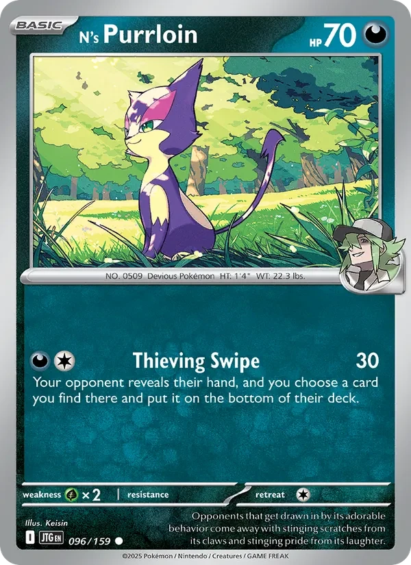 Carte Pokémon N's Purrloin 096/159 Journey Together