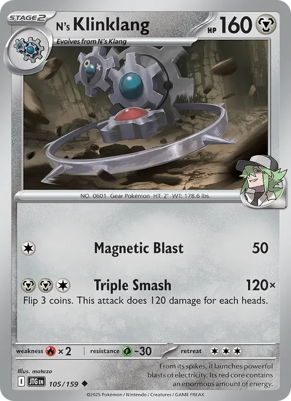 N's Klinklang 105/159 Journey Together Pokémon card