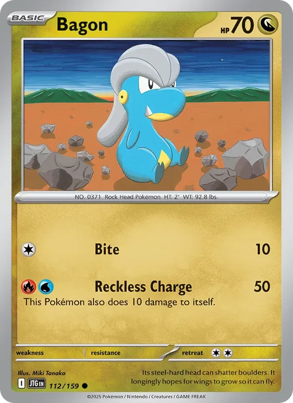 Bagon 112/159 Journey Together Pokémon card