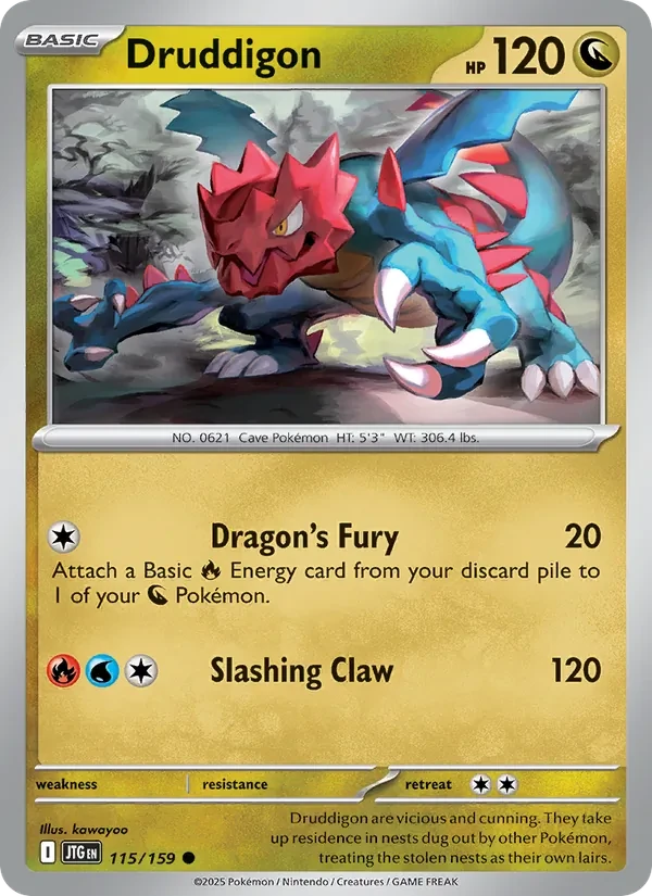 Druddigon 115/159 Journey Together Pokémon card