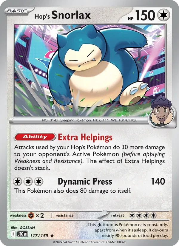 Carte Pokémon Hop's Snorlax 117/159 Journey Together