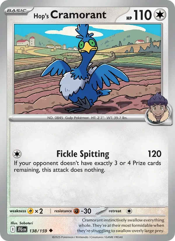 Carte Pokémon Hop's Cramorant 138/159 Journey Together