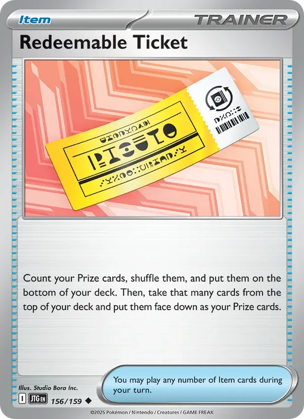 Redeemable Ticket 156/159 Journey Together Pokémon card