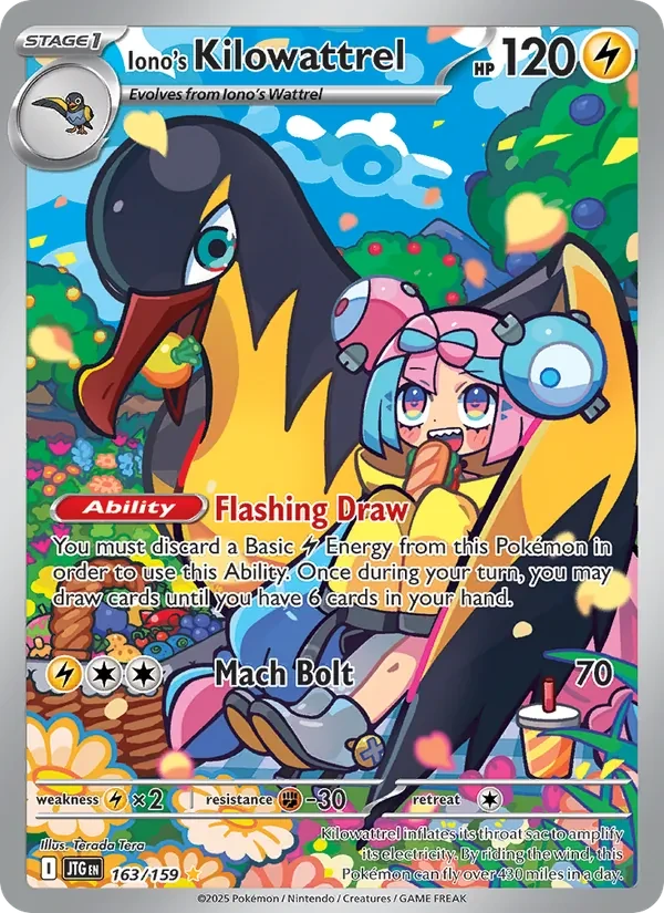 Iono's Kilowattrel 163/159 Journey Together Pokémon Karte