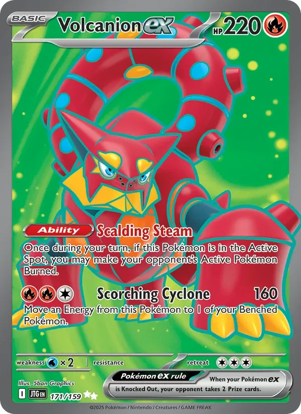 Volcanion ex 171/159 Journey Together Pokémon card