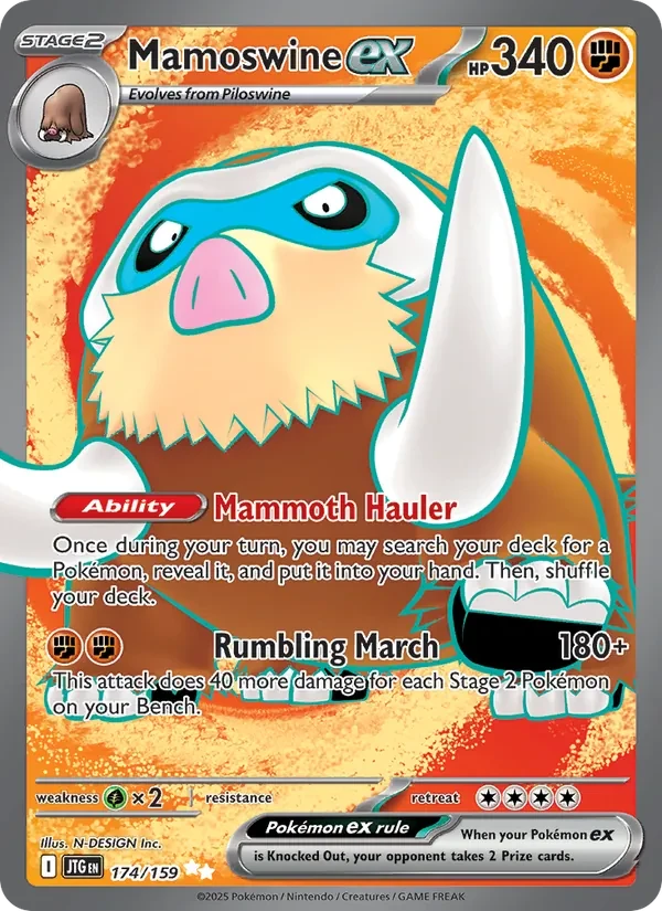 Mamoswine ex 174/159 Journey Together Pokémon card