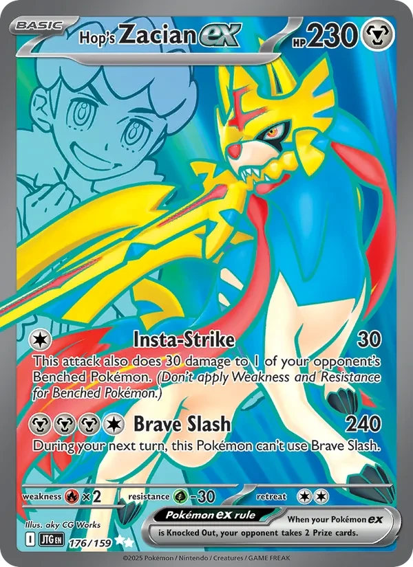 Hop's Zacian ex 176/159 Journey Together Pokémon Karte