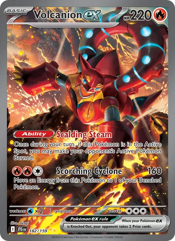Volcanion ex 182/159 Journey Together Pokémon card