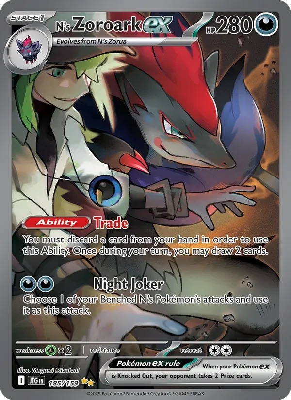 N's Zoroark ex 185/159 Journey Together Pokémon card