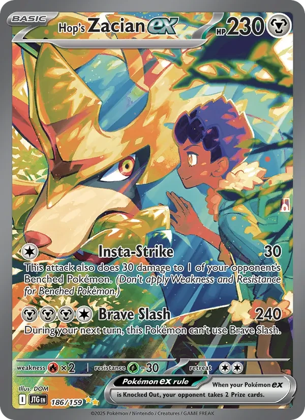 Carta Pokémon Hop's Zacian ex 186/159 Journey Together