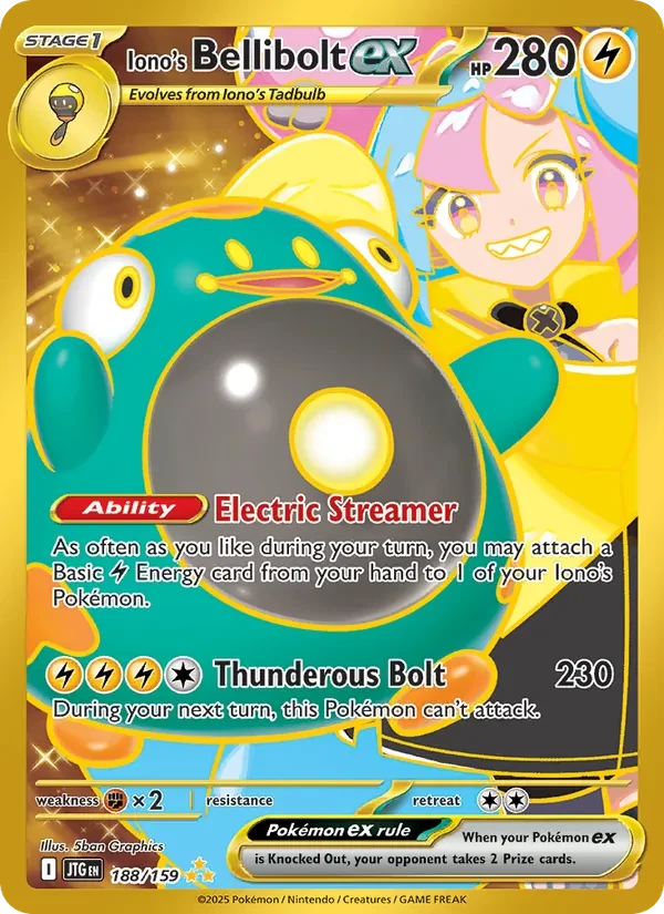 Iono's Bellibolt ex 188/159 Journey Together Pokémon Karte