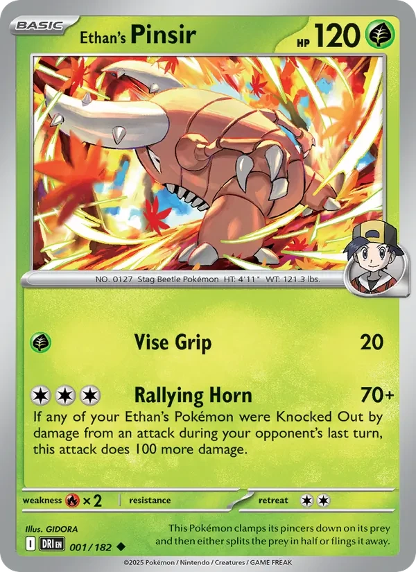 Ethan's Pinsir 001/182 Destined Rivals Pokémon card