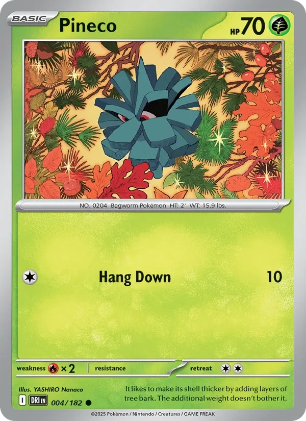 Pineco 004/182 Destined Rivals Pokémon Karte