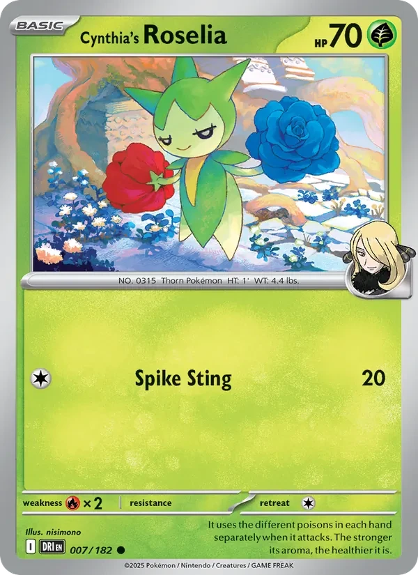 Carte Pokémon Cynthia's Roselia 007/182 Destined Rivals