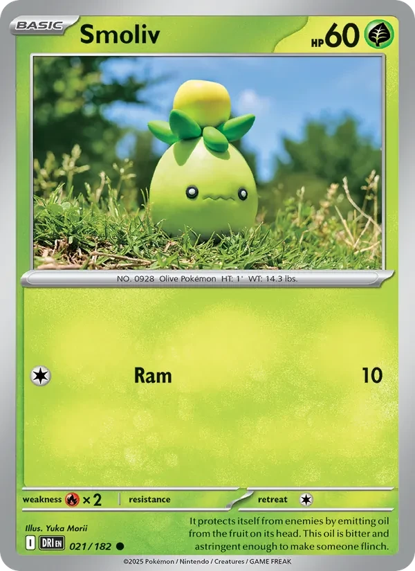 Smoliv 021/182 Destined Rivals Pokémon card