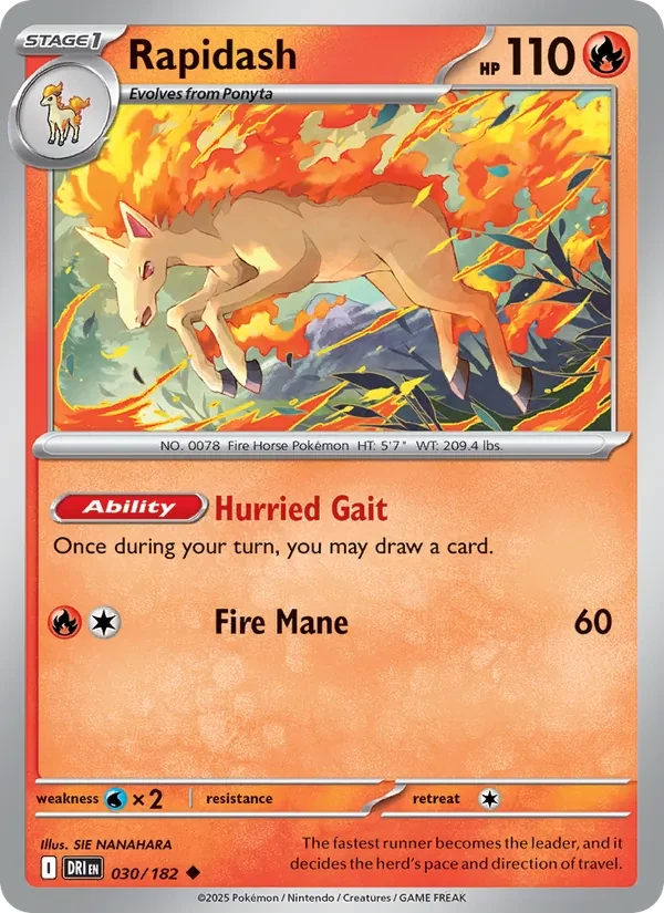 Rapidash 030/182 Destined Rivals Pokémon card