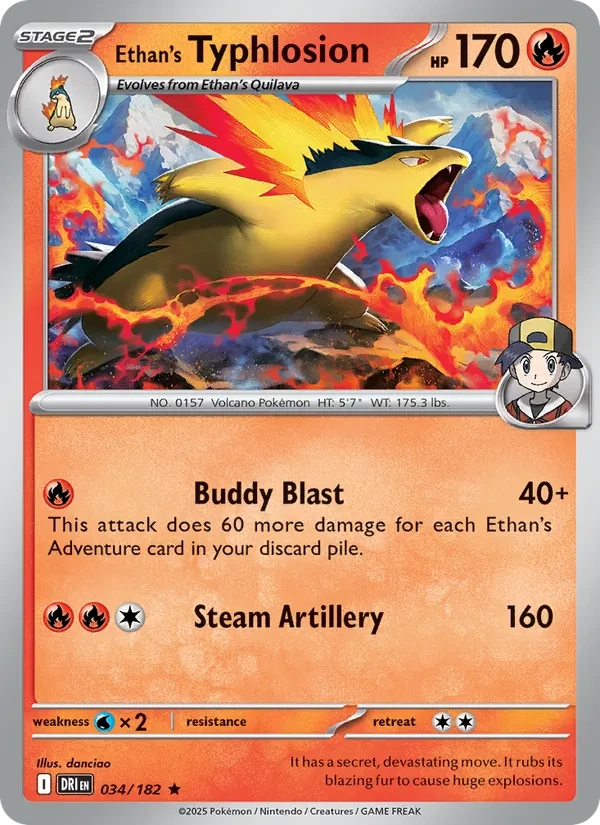 Ethan's Typhlosion 034/182 Destined Rivals Pokémon card
