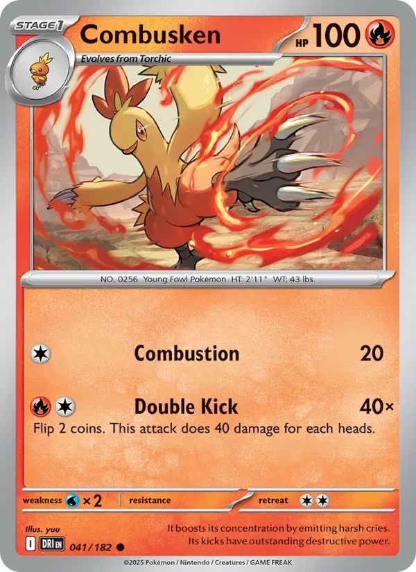 Combusken 041/182 Destined Rivals Pokémon card