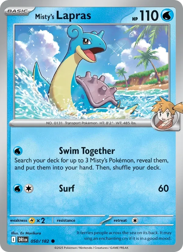 Misty's Lapras 050/182 Destined Rivals Pokémon card