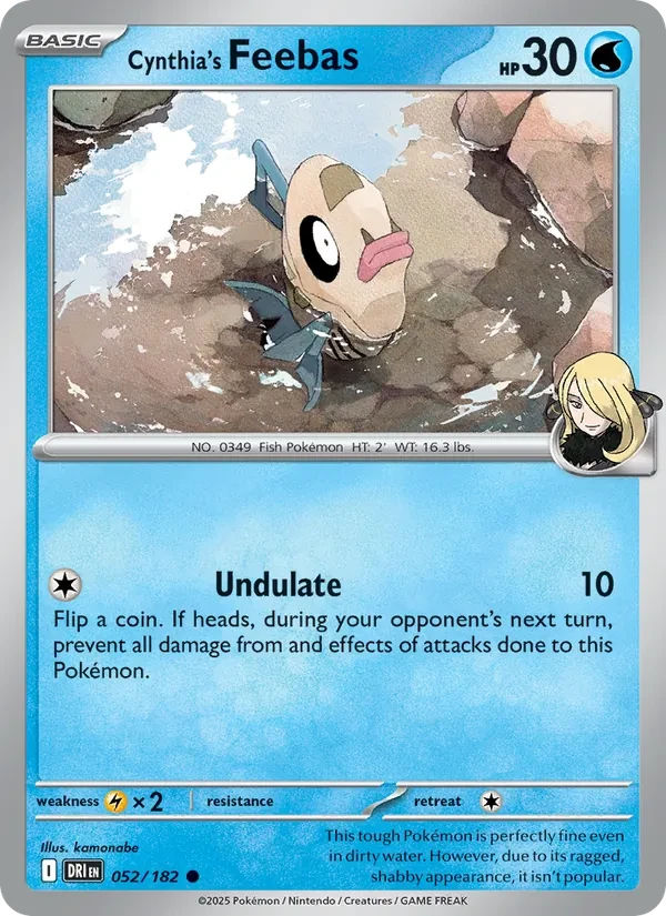 Cynthia's Feebas 052/182 Destined Rivals Pokémon Karte