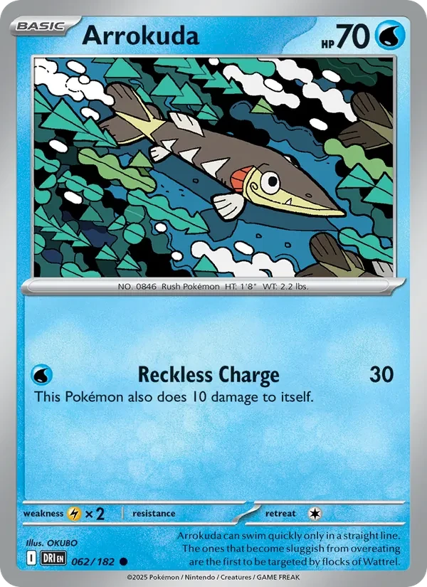 Arrokuda 062/182 Destined Rivals Pokémon Karte