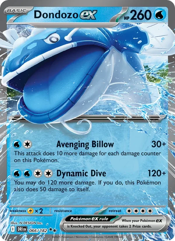 Dondozo ex 066/182 Destined Rivals Pokémon card
