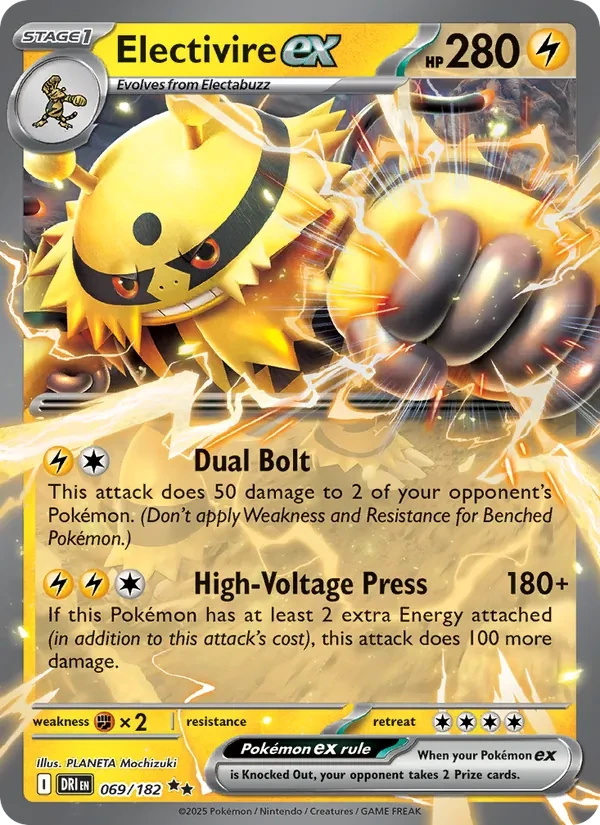 Electivire ex 069/182 Destined Rivals Pokémon card