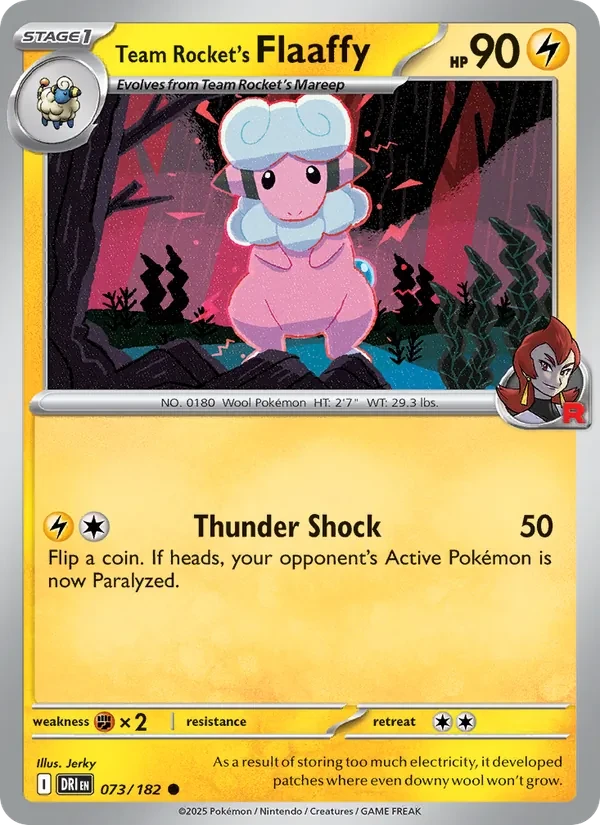 Team Rocket's Flaaffy 073/182 Destined Rivals Pokémon card