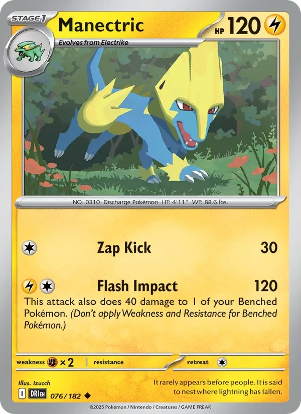Manectric 076/182 Destined Rivals Pokémon card