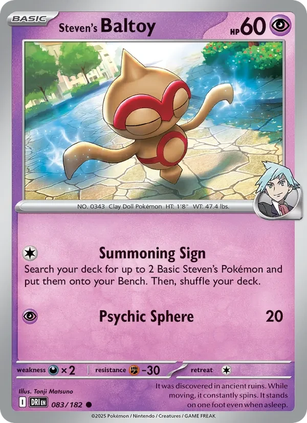 Steven's Baltoy 083/182 Destined Rivals Pokémon card
