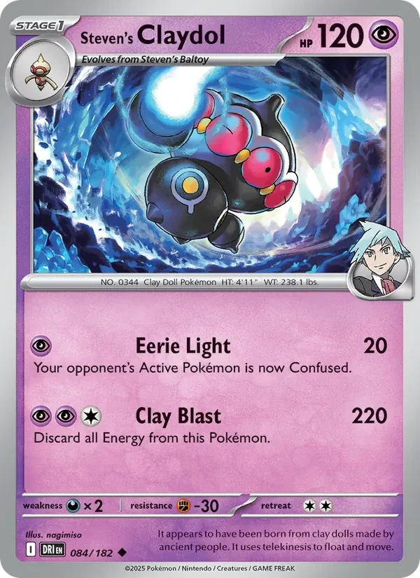 Steven's Claydol 084/182 Destined Rivals Pokémon card