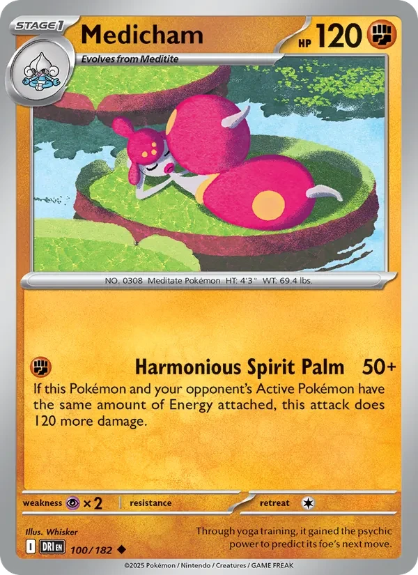 Medicham 100/182 Destined Rivals Pokémon card