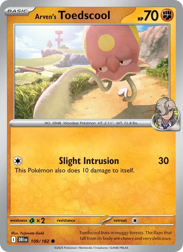 Arven's Toedscool 109/182 Destined Rivals Pokémon card