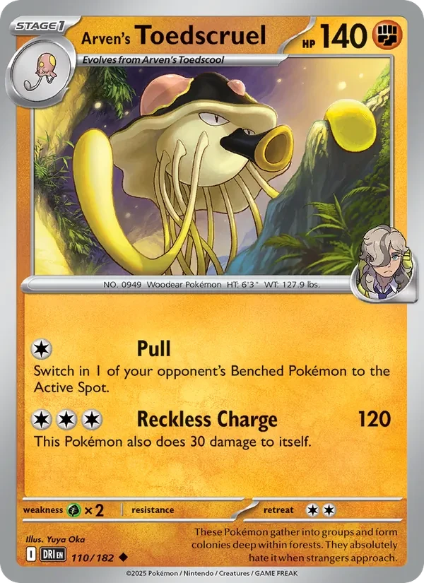 Carta Pokémon Arven's Toedscruel 110/182 Destined Rivals