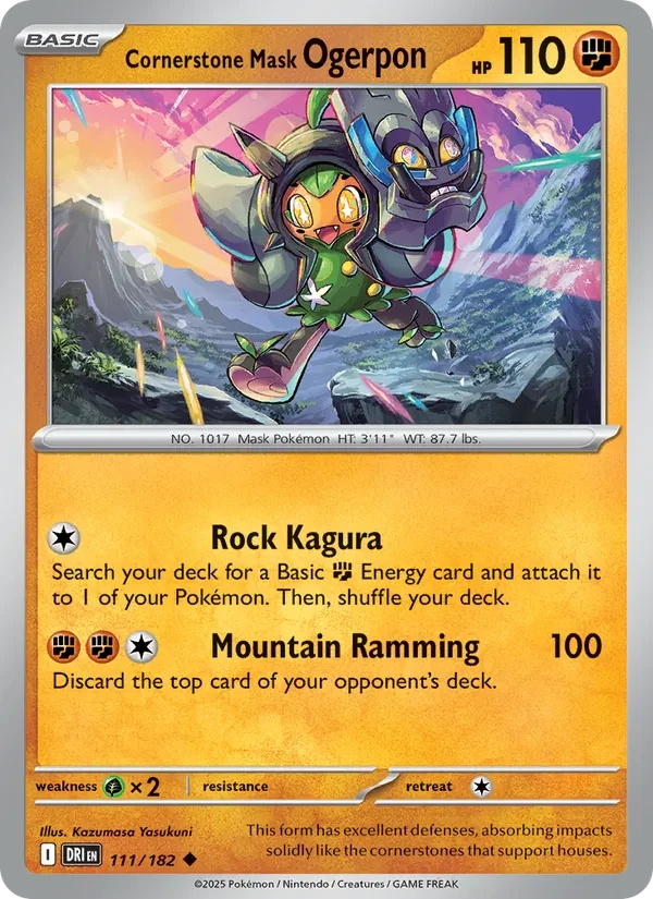 Cornerstone Mask Ogerpon 111/182 Destined Rivals Pokémon card