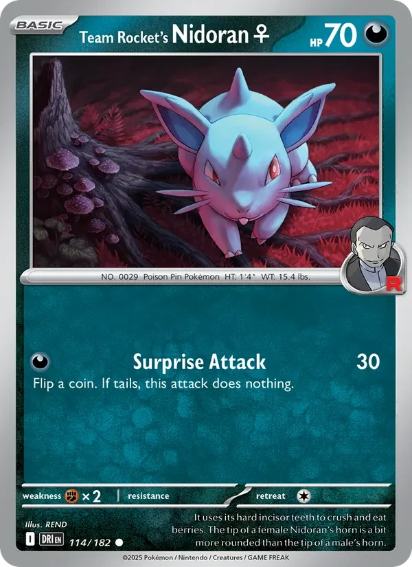 Team Rocket's Nidoran♀ 114/182 Destined Rivals Pokémon Karte