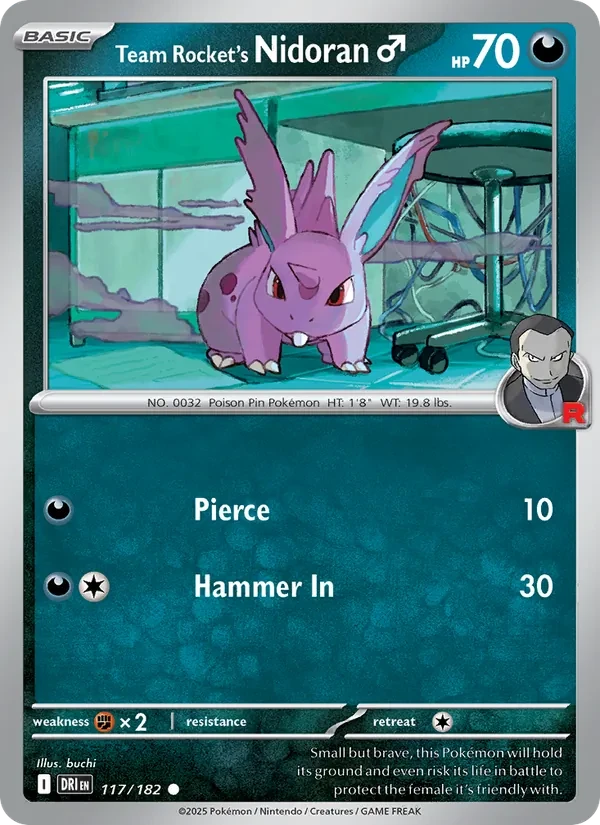 Team Rocket's Nidoran♂ 117/182 Destined Rivals Pokémon Karte