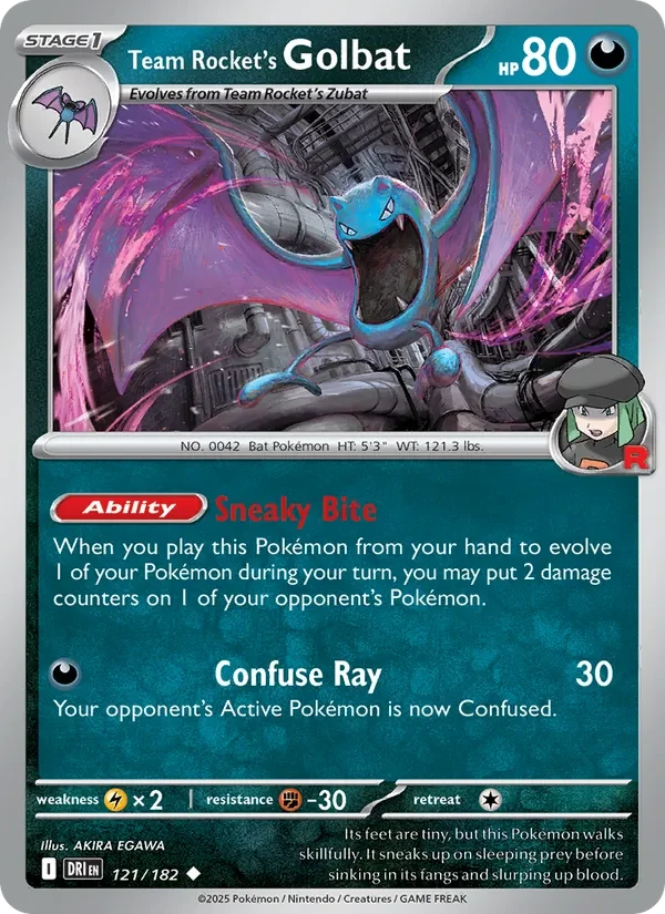 Team Rocket's Golbat 121/182 Destined Rivals Pokémon card
