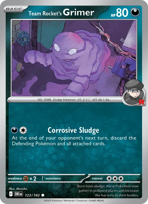 Team Rocket's Grimer 123/182 Destined Rivals Pokémon card