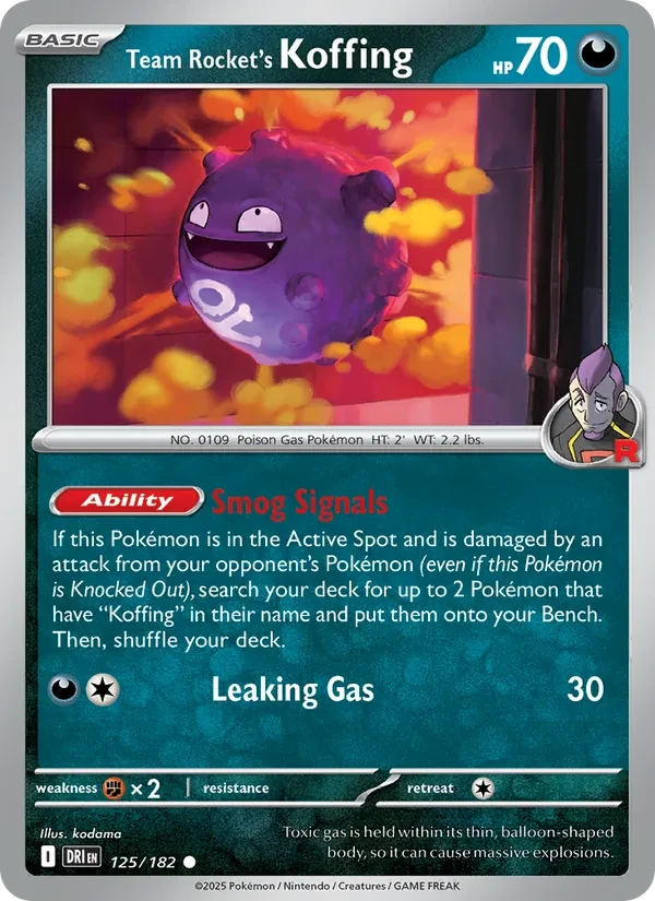 Team Rocket's Koffing 125/182 Destined Rivals Pokémon card