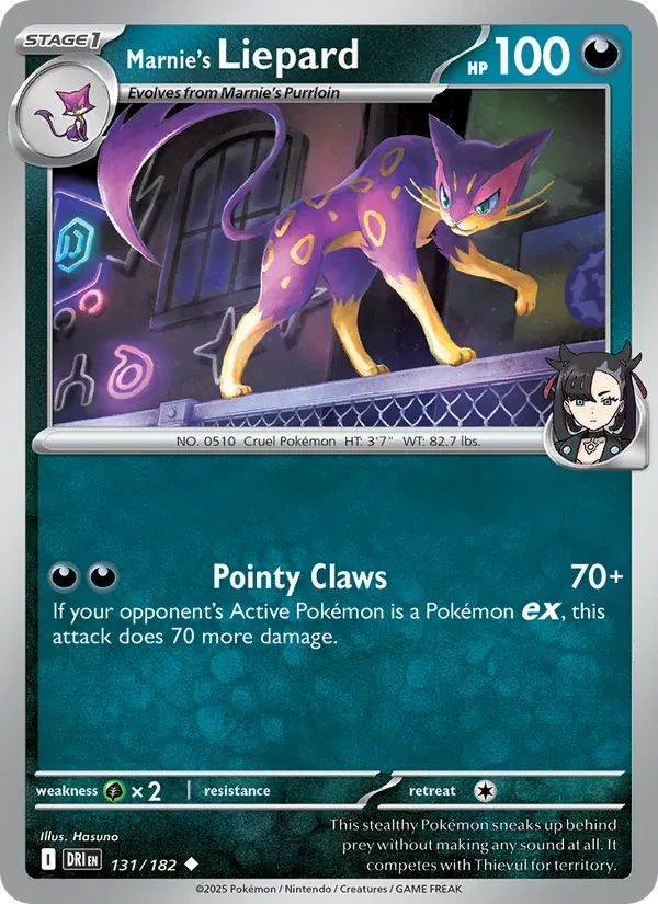 Marnie's Liepard 131/182 Destined Rivals Pokémon card