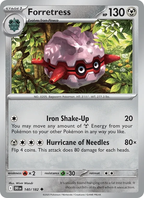 Forretress 140/182 Destined Rivals Pokémon Karte