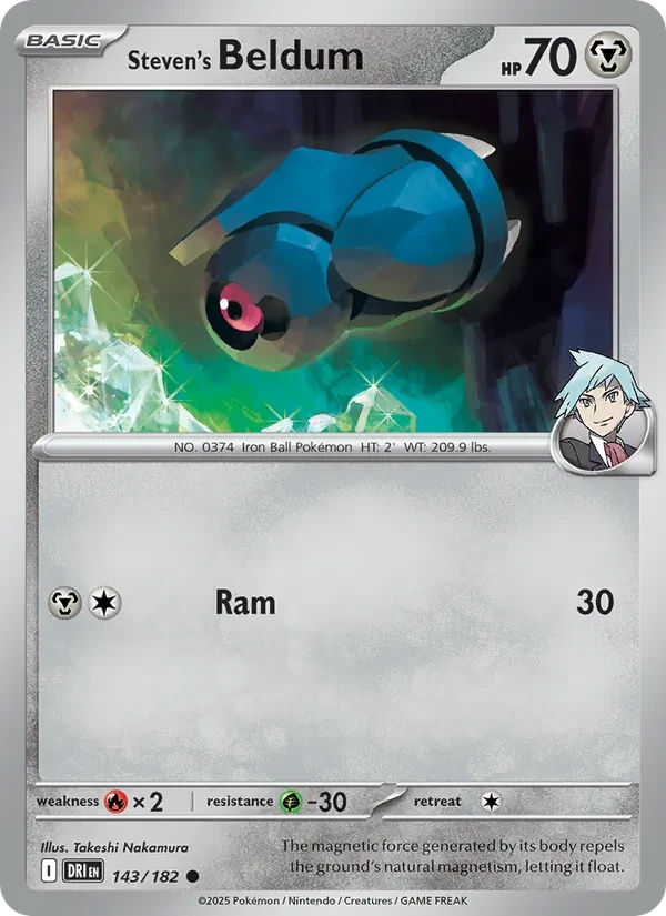 Steven's Beldum 143/182 Destined Rivals Pokémon card