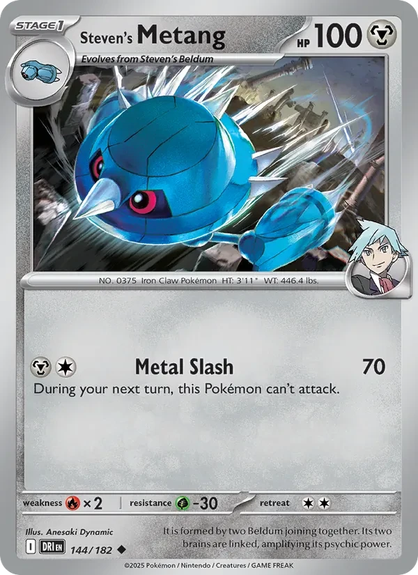 Steven's Metang 144/182 Destined Rivals Pokémon card